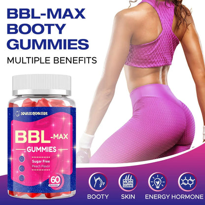 Jovariquethor Booty Gummies for Women - BBL Gummies with Multivitamins and Herbal Extracts - Peach Flavor - 60 Count - dailyvitalstore