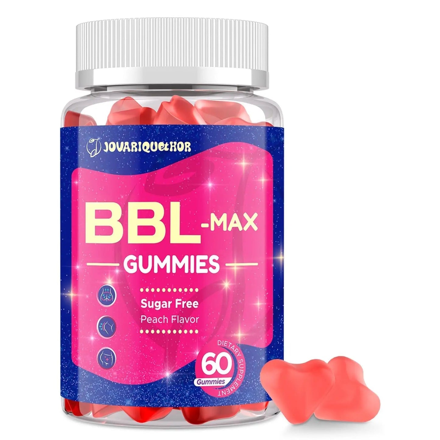 Jovariquethor Booty Gummies for Women - BBL Gummies with Multivitamins and Herbal Extracts - Peach Flavor - 60 Count - dailyvitalstore