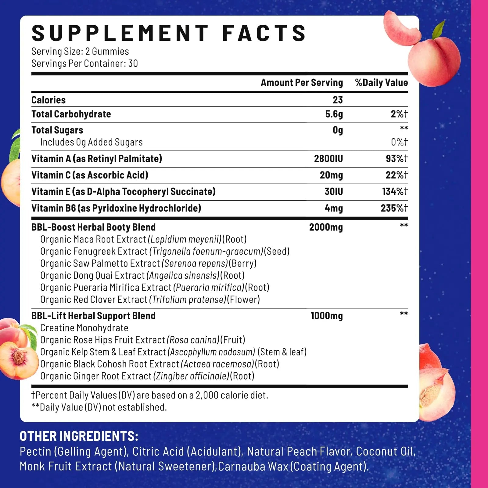 Jovariquethor Booty Gummies for Women - BBL Gummies with Multivitamins and Herbal Extracts - Peach Flavor - 60 Count - dailyvitalstore