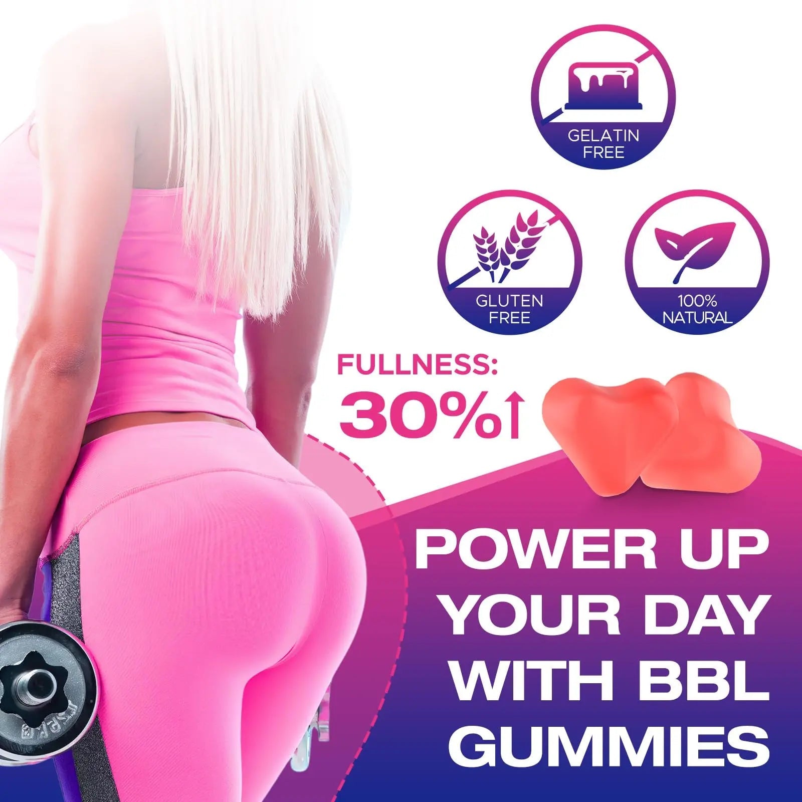 Jovariquethor Booty Gummies for Women - BBL Gummies with Multivitamins and Herbal Extracts - Peach Flavor - 60 Count - dailyvitalstore
