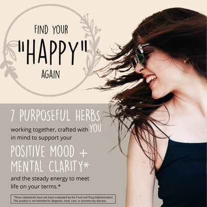 Joy-Filled Mood Support Supplement - 7 Herb Complex + St. Johns Wort | Stress Relief – Helps Calm The Mind & Body | 100% Plant-Based Happy Pills - dailyvitalstore