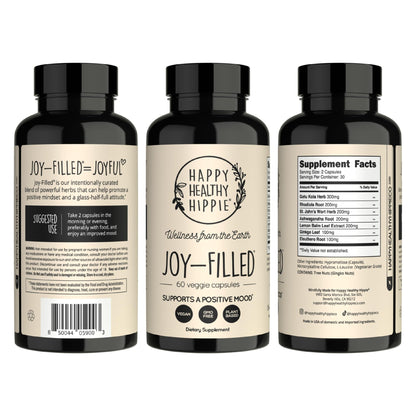 Joy-Filled Mood Support Supplement - 7 Herb Complex + St. Johns Wort | Stress Relief – Helps Calm The Mind & Body | 100% Plant-Based Happy Pills - dailyvitalstore