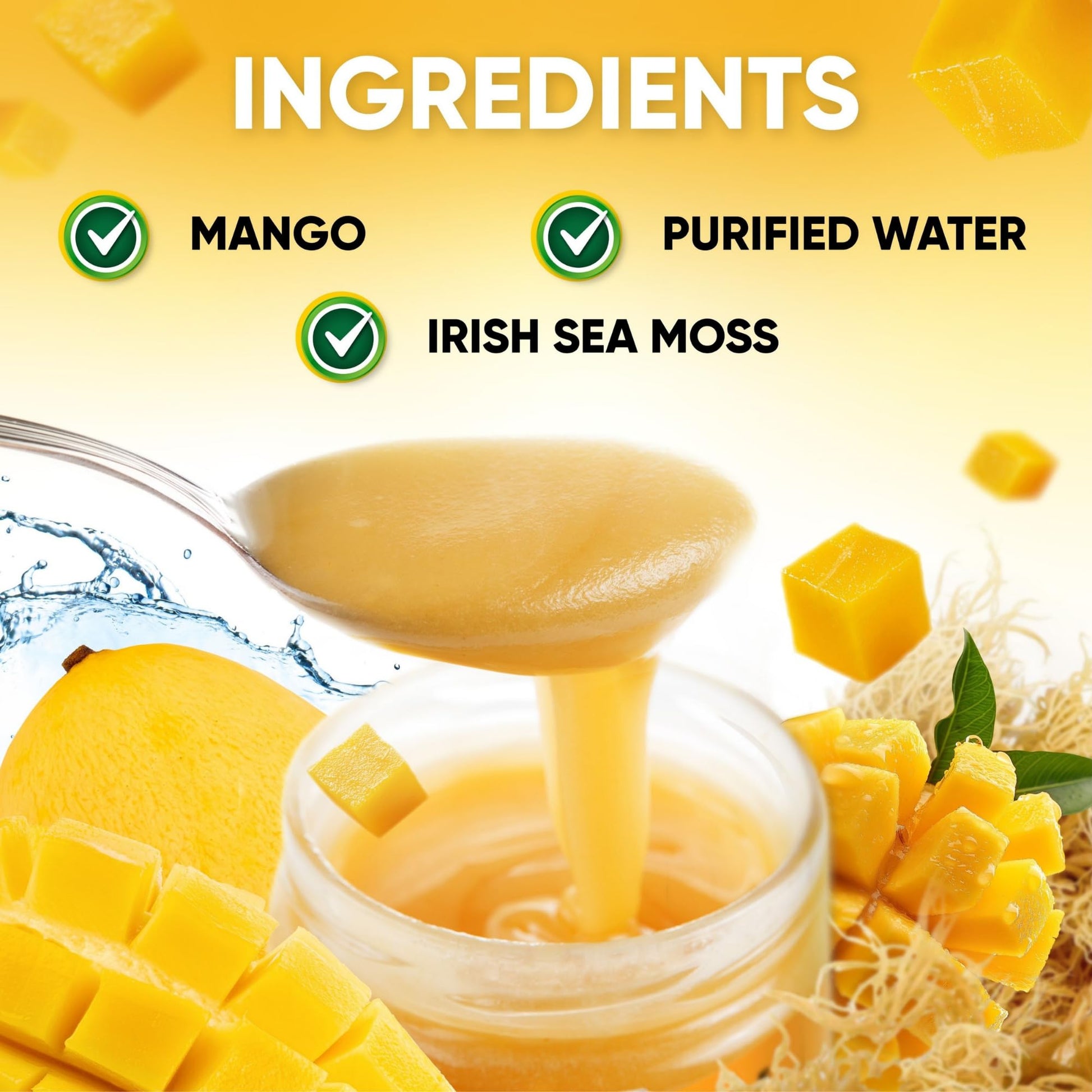 Joy Sea Moss Wildcrafted Irish Sea Moss Gel 16 oz | Made in USA | Gold Seamoss Superfood | Rich in Vitamins & Minerals | Real Fruit | Nutritional Supplement | Mango - dailyvitalstore