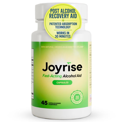 Joyrise® After Drinking Aid – Fast Acting Capsules with DHM – Alcohol Metabolism Support, Liver Health, Rapid Bioavailability & Body Replenishment – 45 Capsules (15 Servings) - dailyvitalstore