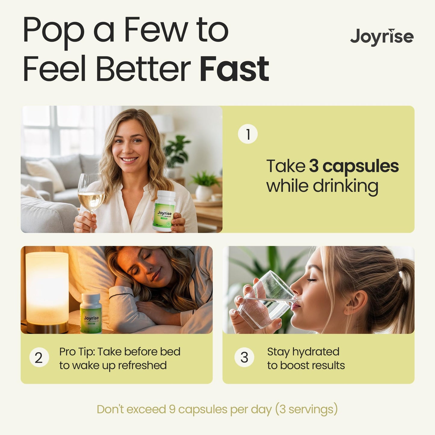 Joyrise® After Drinking Aid – Fast Acting Capsules with DHM – Alcohol Metabolism Support, Liver Health, Rapid Bioavailability & Body Replenishment – 45 Capsules (15 Servings) - dailyvitalstore
