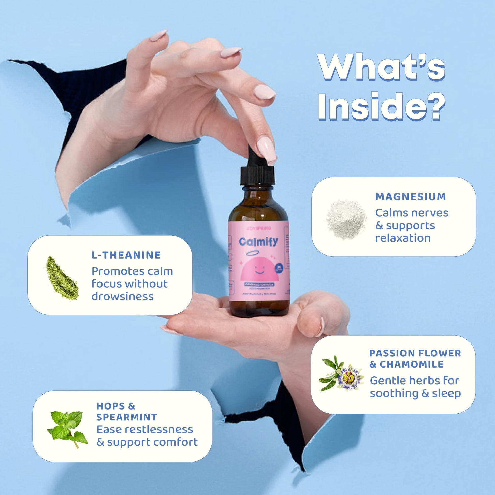 JoySpring Calmify Magnesium Citrate Liquid for Kids - Sugar-Free, Gluten-Free Calming Supplement with Chamomile - dailyvitalstore
