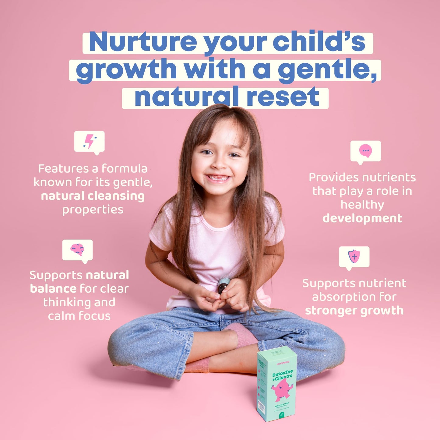 JoySpring DetoxZee Cilantro & Zeolite Drops for Kids | Liquid Zeolite Clinoptilolite with Cilantro Extract | Gentle Daily Wellness Support - dailyvitalstore