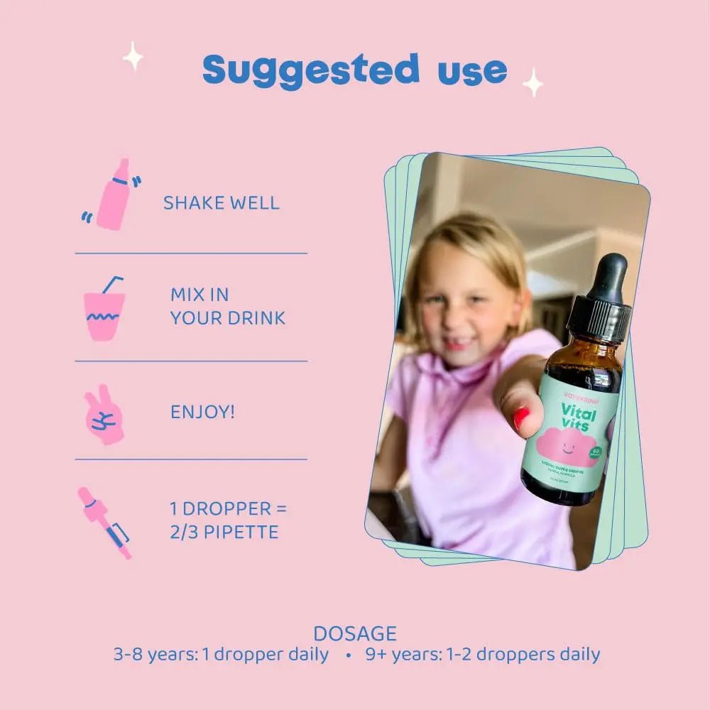 JoySpring Vital Vits - Kids Liquid Multivitamin - 1 fl oz (30 Servings) | Herbal Liquid Vitamins for Kids | Natural Flavor | - dailyvitalstore