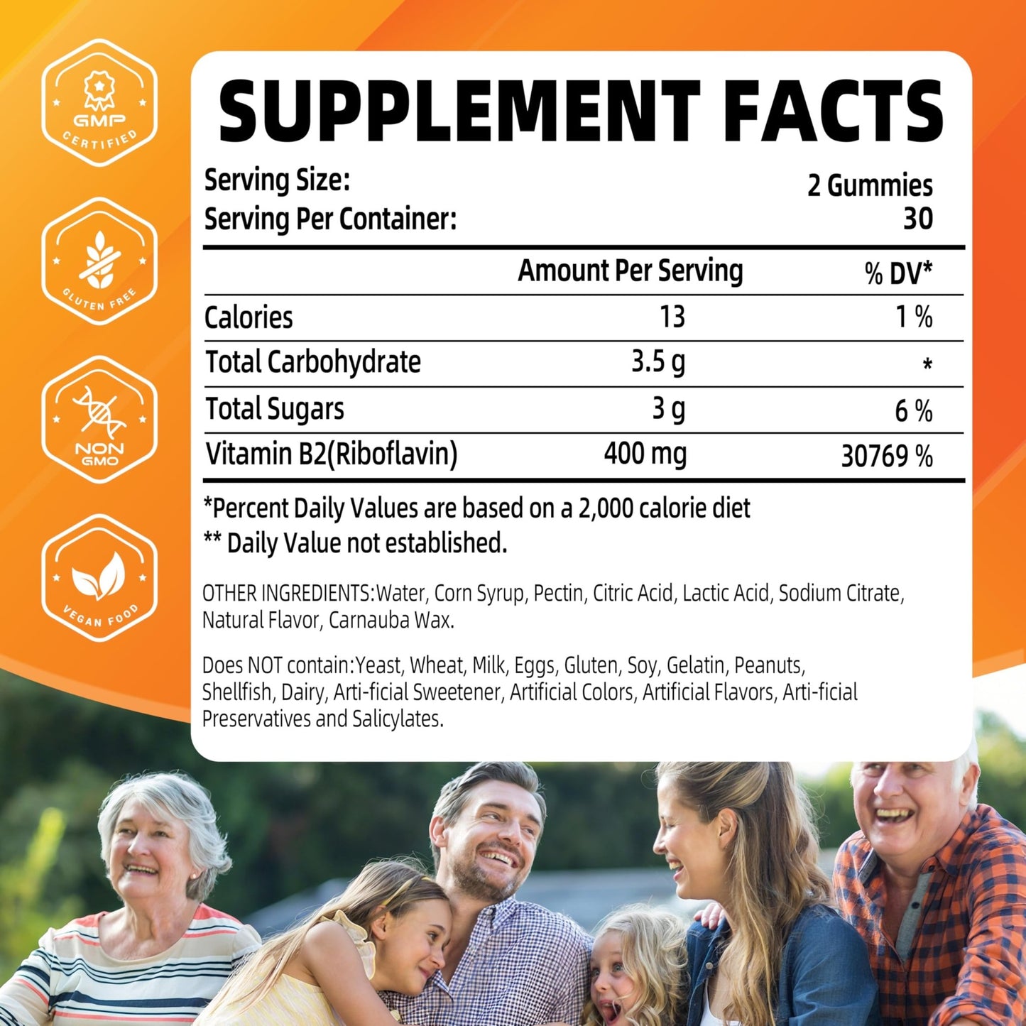 Joywiit Vitamin B2 Gummies | Riboflavin 400mg | B2 Vitamin 400mg Chewable for Adults and Kids, Migraine Relief & Energy and Nervous System Support - dailyvitalstore