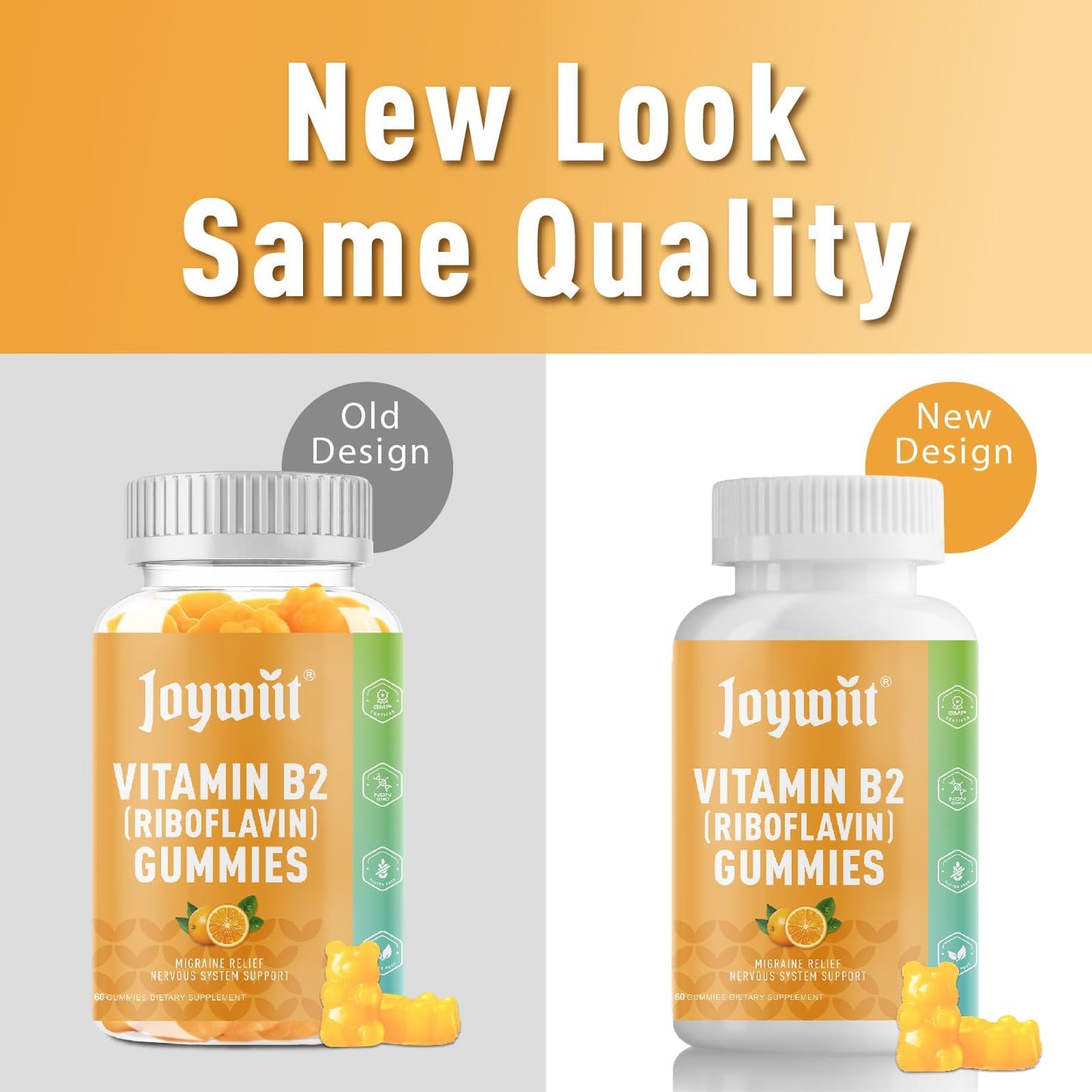 Joywiit Vitamin B2 Gummies | Riboflavin 400mg | B2 Vitamin 400mg Chewable for Adults and Kids, Migraine Relief & Energy and Nervous System Support - dailyvitalstore