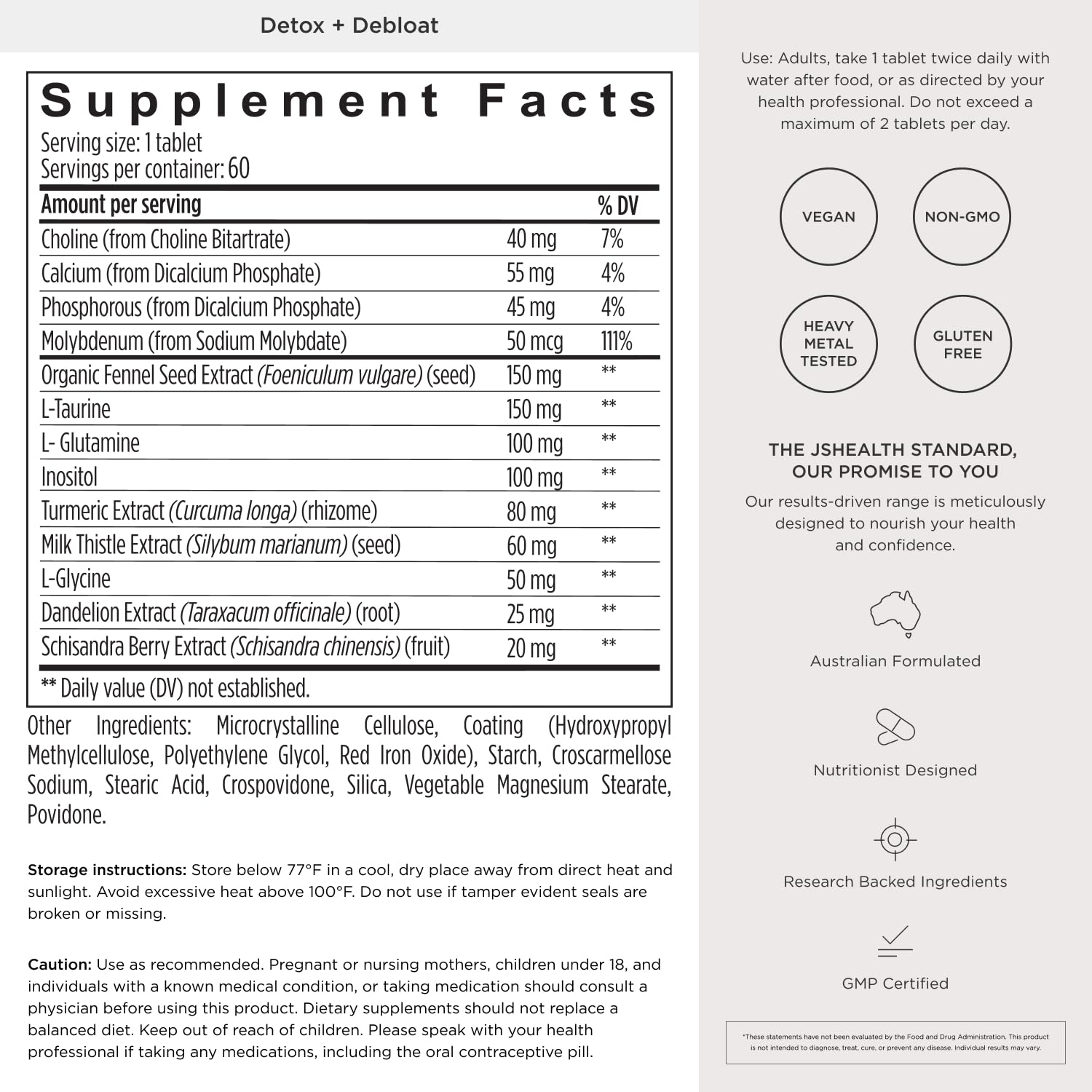 JSHealth Detox + Debloat. Bloating Relief for Women with Milk Thistle, Turmeric, and Fennel. Liver Health and Gut Support. - dailyvitalstore