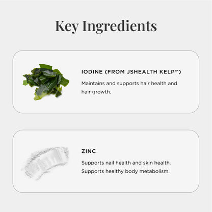 JSHealth Hair Growth Vitamins for Women. Hair + Energy with Kelp Iodine and Zinc. Supports Thickness, Strength, Energy. Nutritionist-Formulated (60 Capsules) - dailyvitalstore