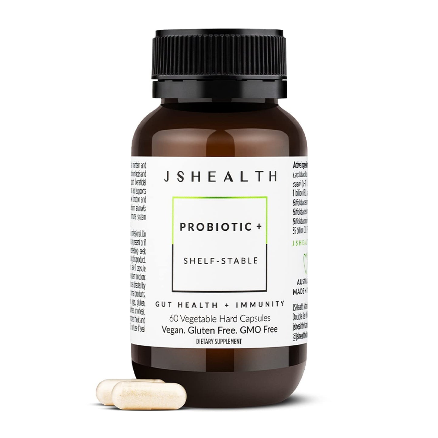 JSHealth Vitamins Gut Health and Immunity Formula | Probiotics for Women and Men | Shelf Stable Probiotic Supplement for Digestive Health and Immune Support (60) - dailyvitalstore