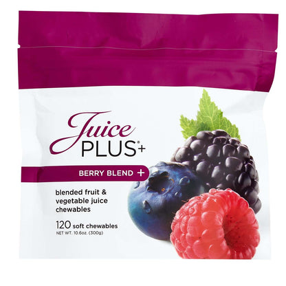 Juice Plus+ Berry Blend Soft Chews (Chewables) - Daily Nutrition from 12 Plants with Whole Fruit, Vegetable, & Berry - Raspberry, Bilberry, Blueberry, and More! for Adults and Kids - (1-mo, 30 Chews) - dailyvitalstore