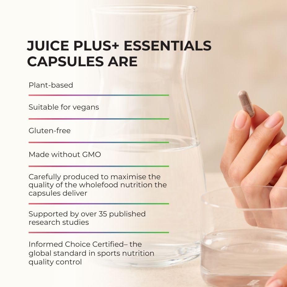 JuicePlus+ Fruit Blend: Plant-Based Whole Food Supplement with Apple, Peach, Cranberry, & More! - Vegan, Gluten-Free, Non-GMO, Kosher - Packed with Plant-Based Vitamins - 1 Bottle (60 Servings) - dailyvitalstore