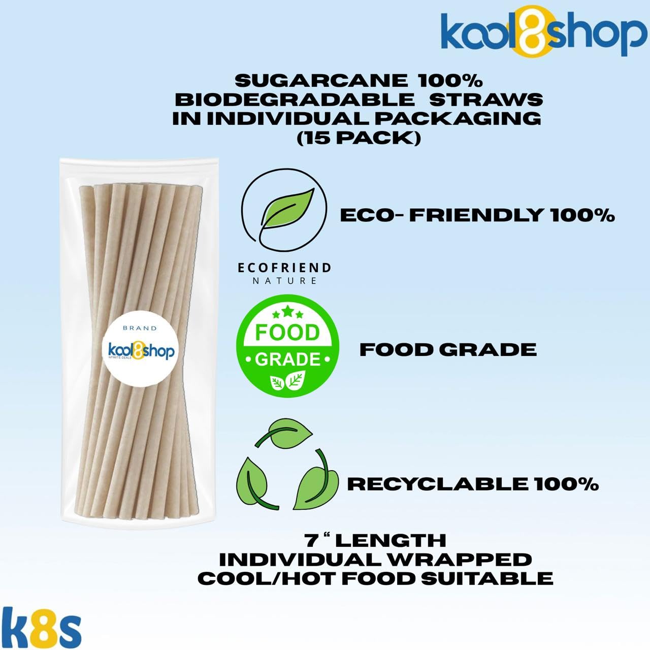 Juicy Juice Cherry 100% Juice Vitamin C No Sugar Added 64 fl oz Plastic Bottle 4 Pack + 15 Sugarcane Disposable Straws by KOOL8SHOP Infinite Deals - dailyvitalstore