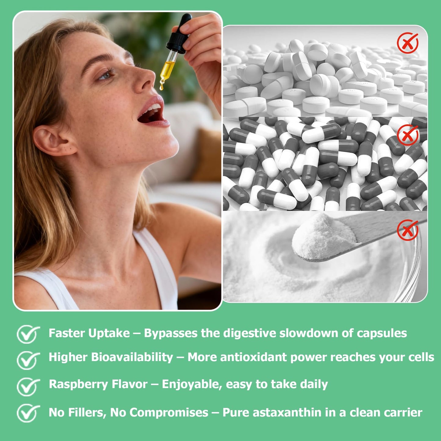JUIWEFKK Astaxanthin Supplement 12mg Liquid Drops, Premium Natural Astaxanthin Antioxidant from Fresh Microalgae Source w. Mct Oi for Eye Immune Joint Skin Health, Liquid Formula for Max Absorption - dailyvitalstore