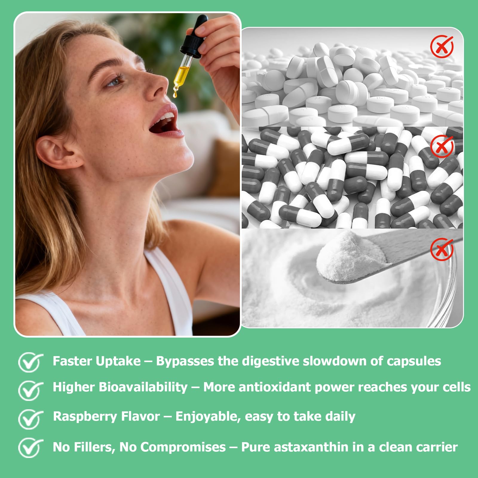 JUIWEFKK Astaxanthin Supplement 12mg Liquid Drops, Premium Natural Astaxanthin Antioxidant from Fresh Microalgae Source w. Mct Oi for Eye Immune Joint Skin Health, Liquid Formula for Max Absorption - dailyvitalstore
