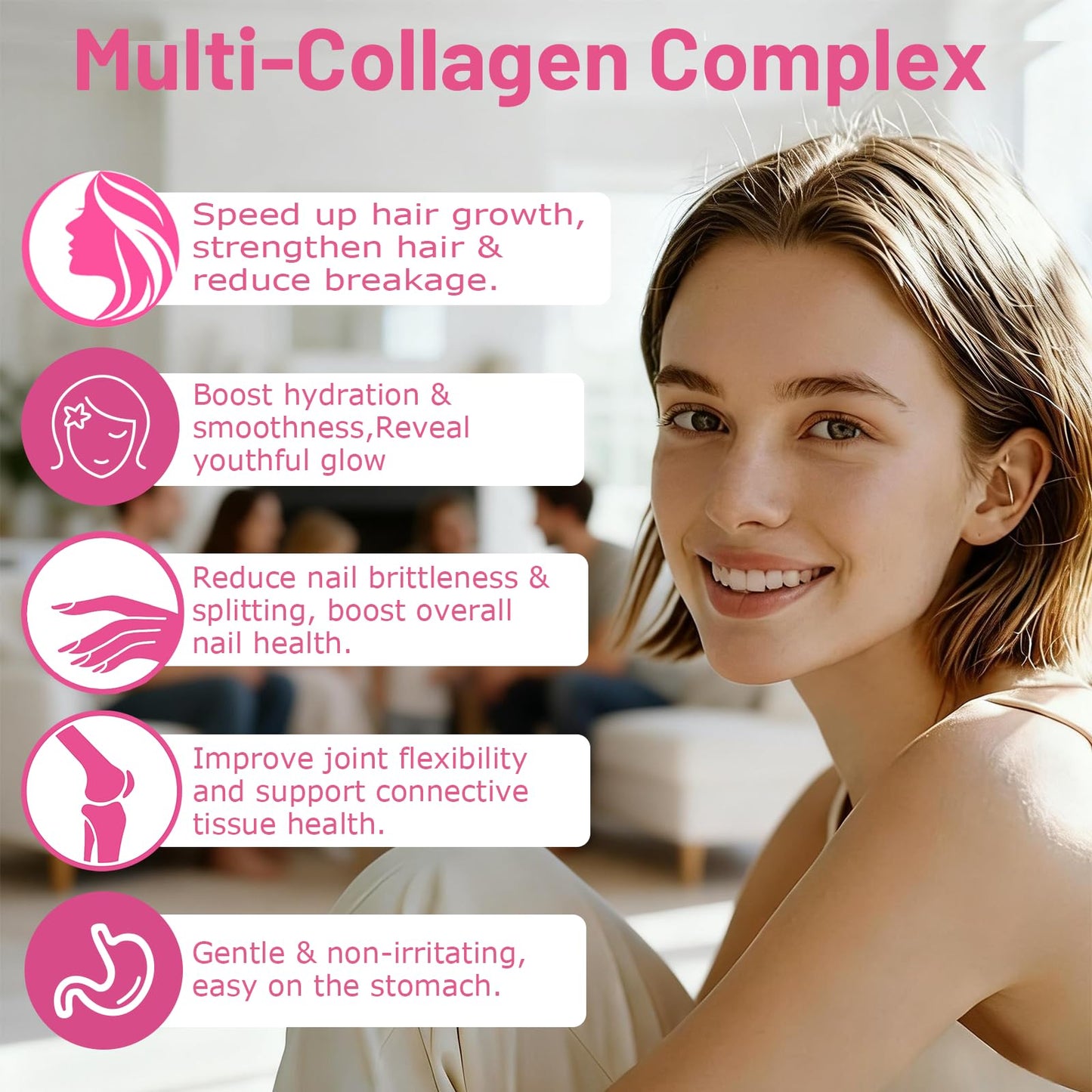 JUIWEFKK Hydrolyzed Collagen Peptides Liquid Organic Collagen Complex w. Biotin, Vitamin C & Hyaluronic Acid, Liquid Collagen Types I, II, III, IV, V for Hair, Skin, Nails & Joint Healthd - dailyvitalstore