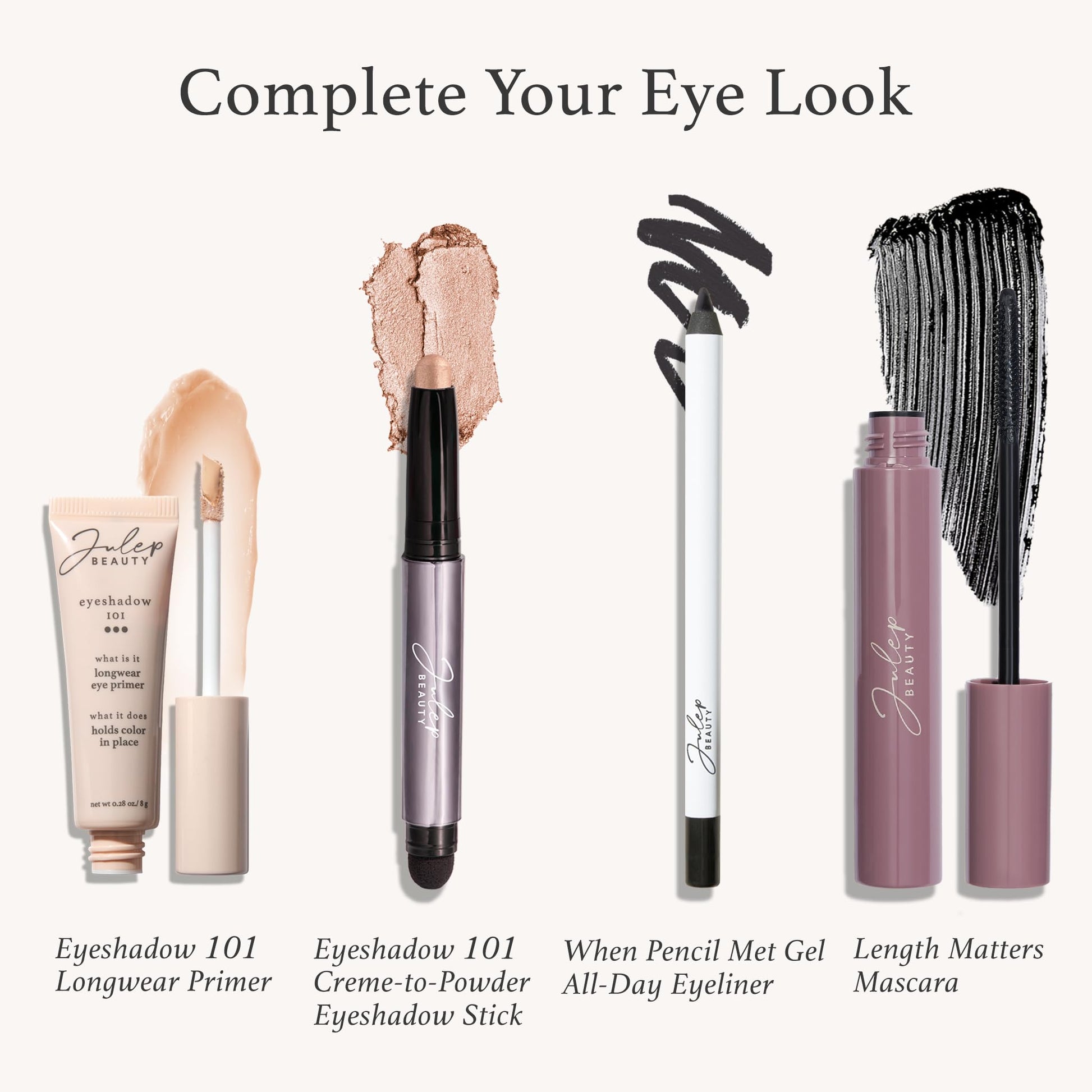 Julep Eyeshadow 101 Crème-to-Powder Waterproof Eyeshadow Stick Duo – Long-Lasting, Crease-Proof, Easy Apply with Built-in Smudger - Desert & Champagne - dailyvitalstore