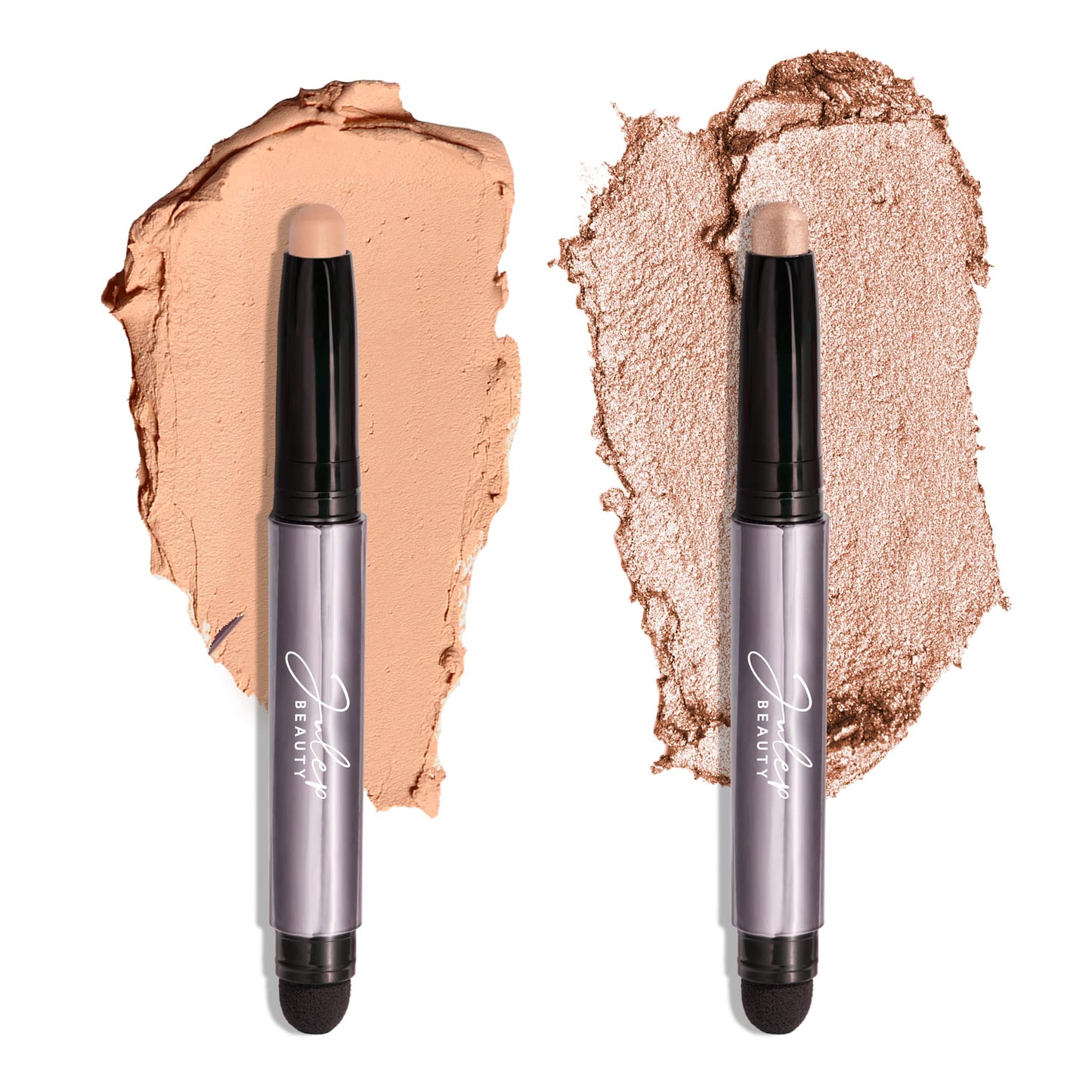 Julep Eyeshadow 101 Crème-to-Powder Waterproof Eyeshadow Stick Duo – Long-Lasting, Crease-Proof, Easy Apply with Built-in Smudger - Desert & Champagne - dailyvitalstore