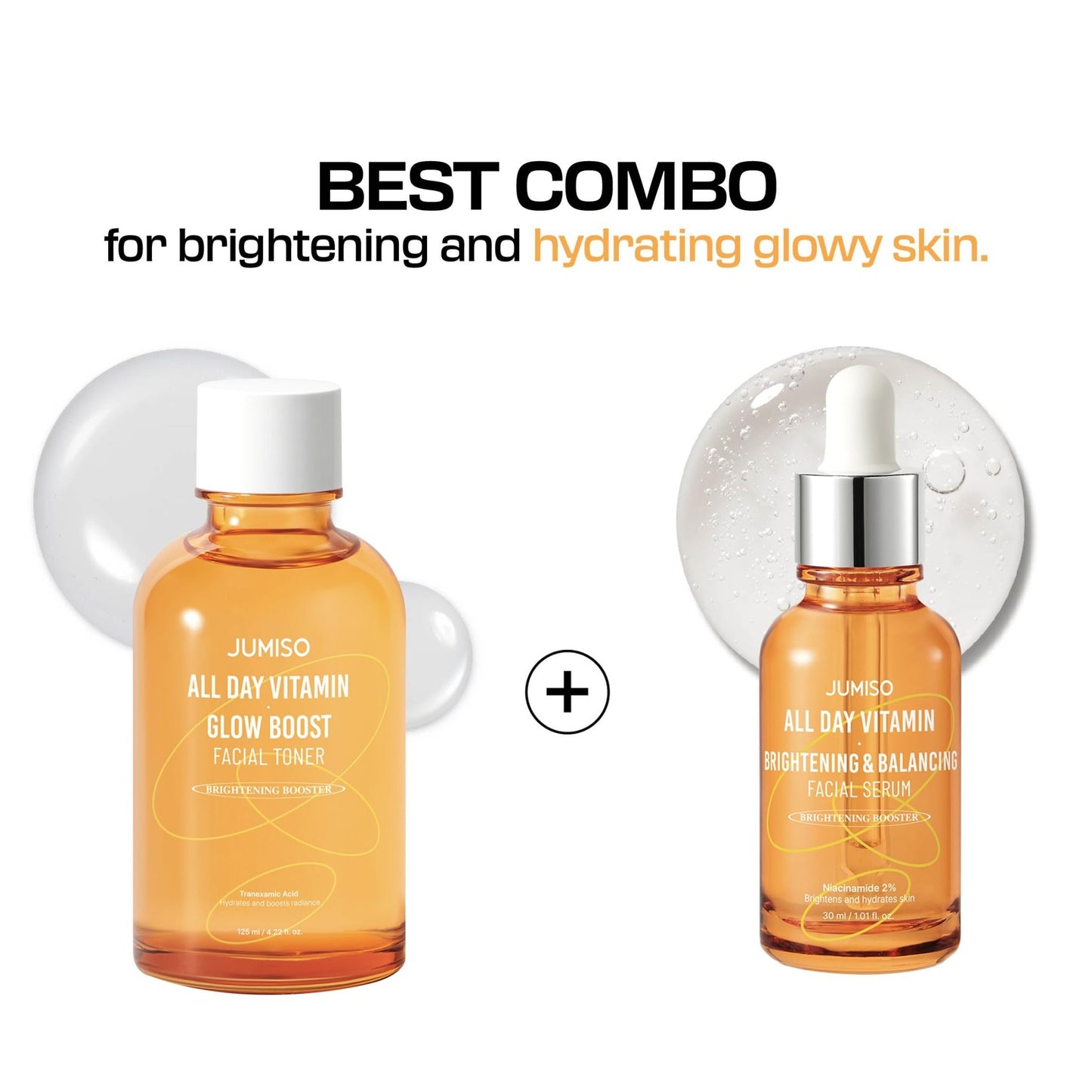 JUMISO All Day Vitamin Glow Boost Facial Toner, Vitamin Daily Toner, Vitamin B,C Toner, Skin Brightening Hydrating, Glowing Toner, Naturally Radiant&Plump Skin, EO&Fragrance Free, 125ml 4.22 FL.OZ - dailyvitalstore