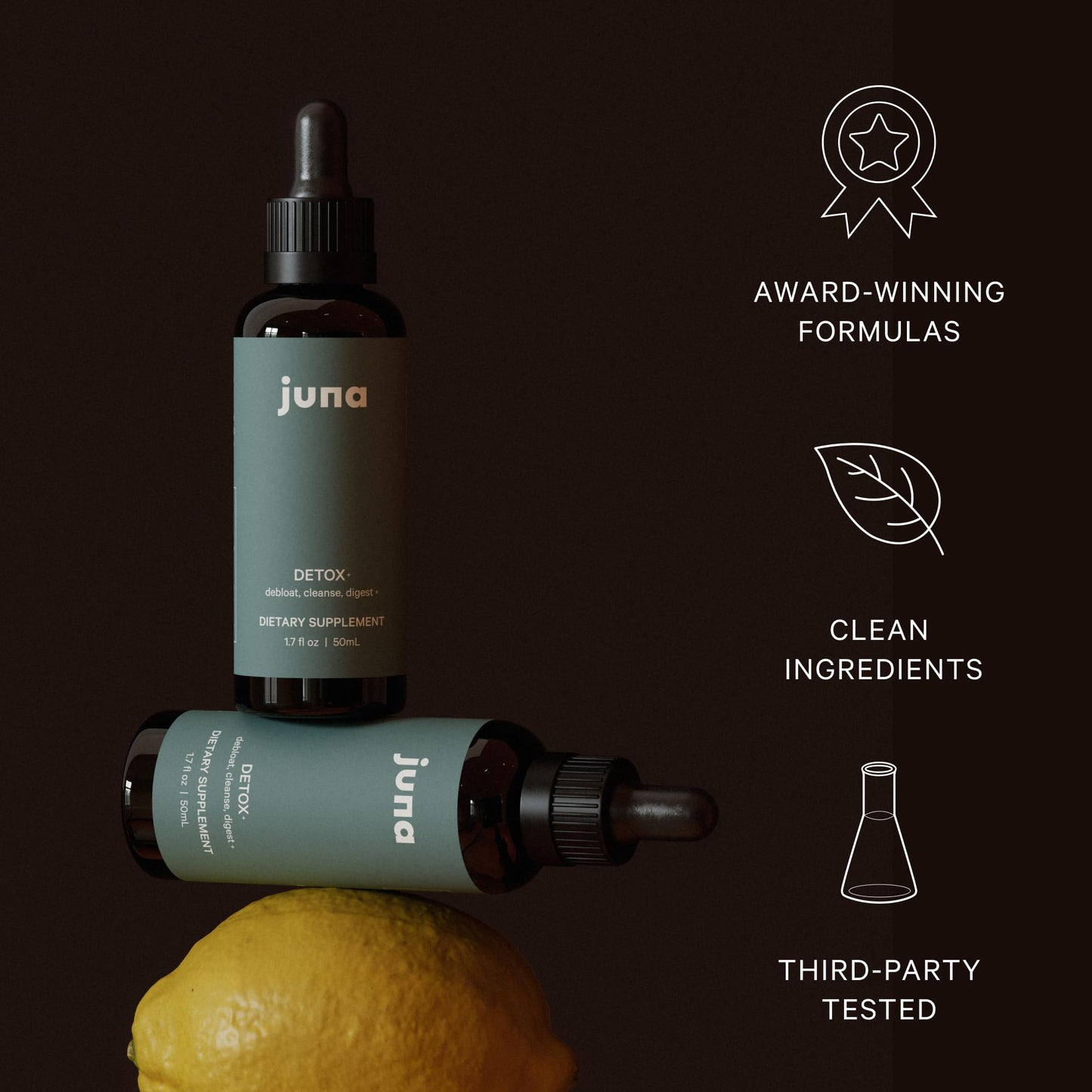 Juna Detox Chlorophyll Drops — Daily Wellness & Detox Support | Lemon Mint Spa Water Taste | Supports Cellular Health, Cleanse - dailyvitalstore