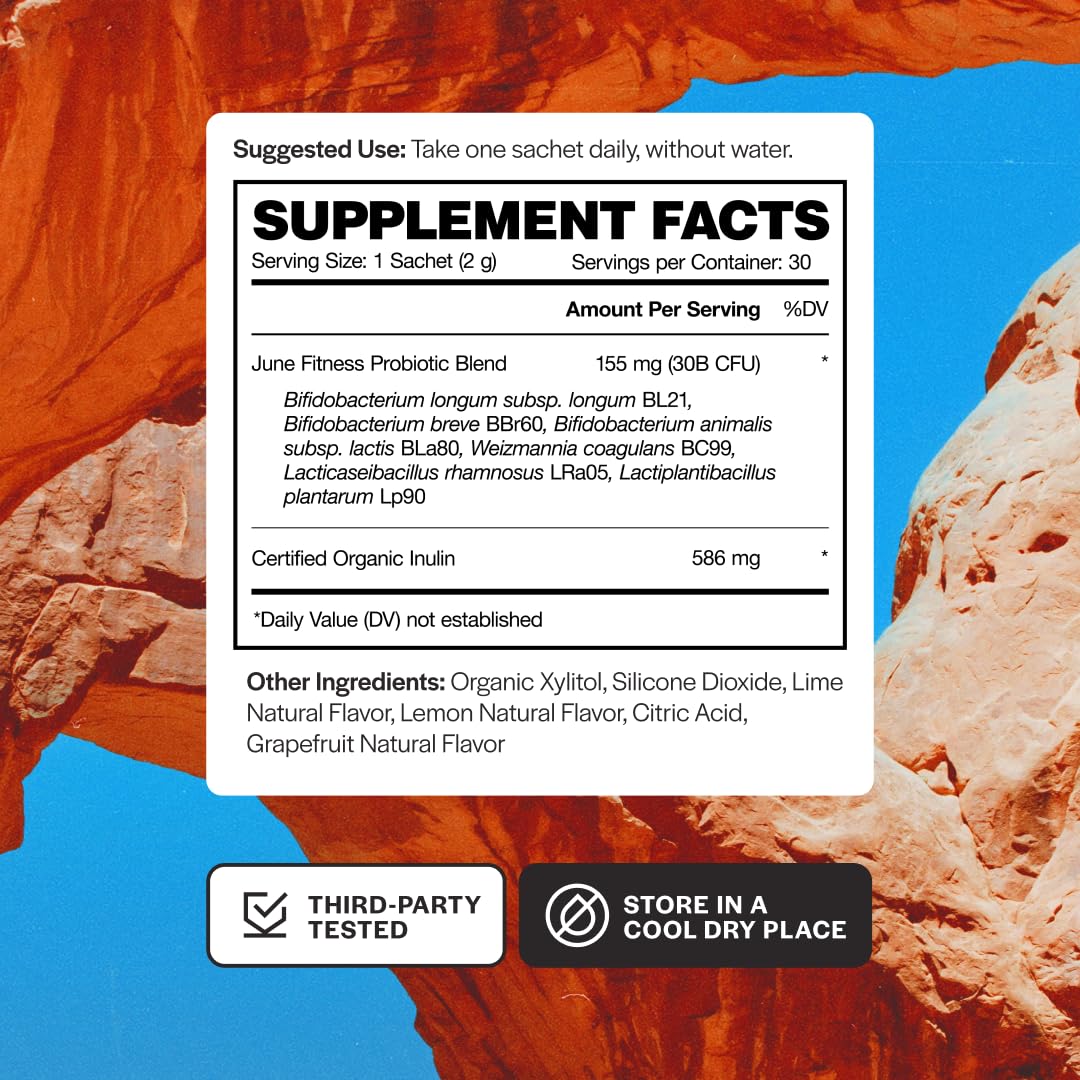 June Science Fitness + Recovery | Fast Melt Pre + Probiotic for Muscle Recovery + Training - Citrus Blast Flavor, 30 Powder Sachets - dailyvitalstore