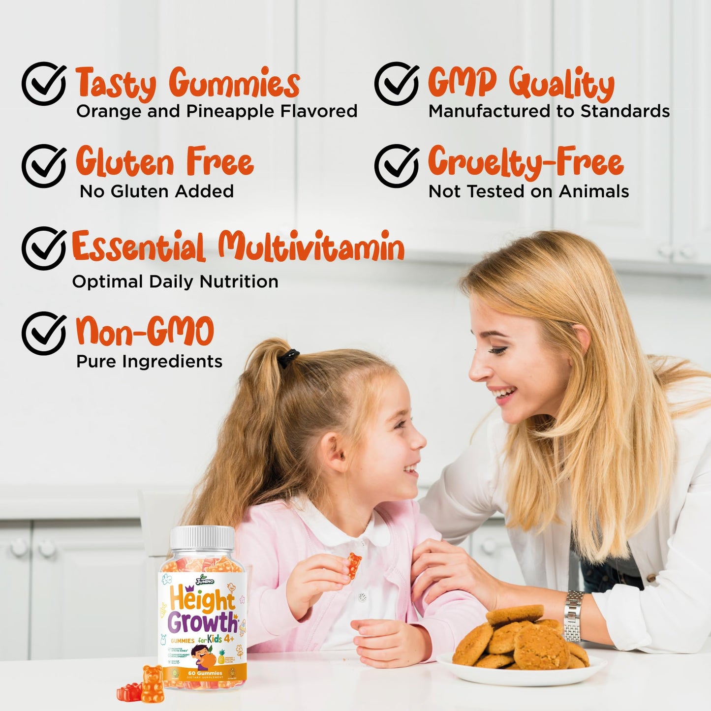 Juneno Height Growth Vitamins Supplement Gummies - Grow Taller for Teens Kids Boys Girls - Natural Height Increaser Maximizer Multivitamin - dailyvitalstore