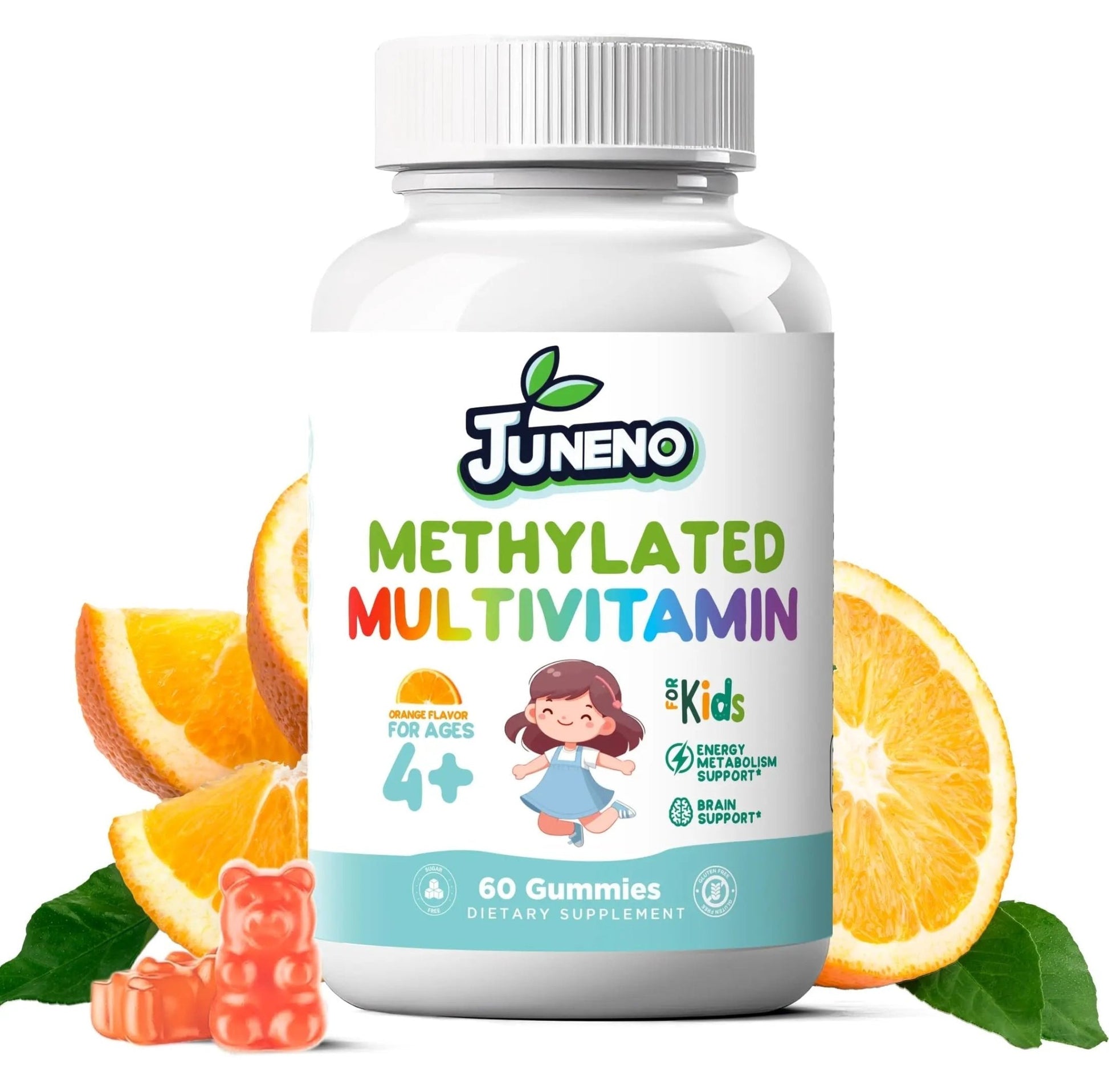 Juneno Methylated Multivitamin Gummies for Kids - MTHFR Support Supplement with B Complex 5-MTHF Folate (L-Methylfolate) - dailyvitalstore