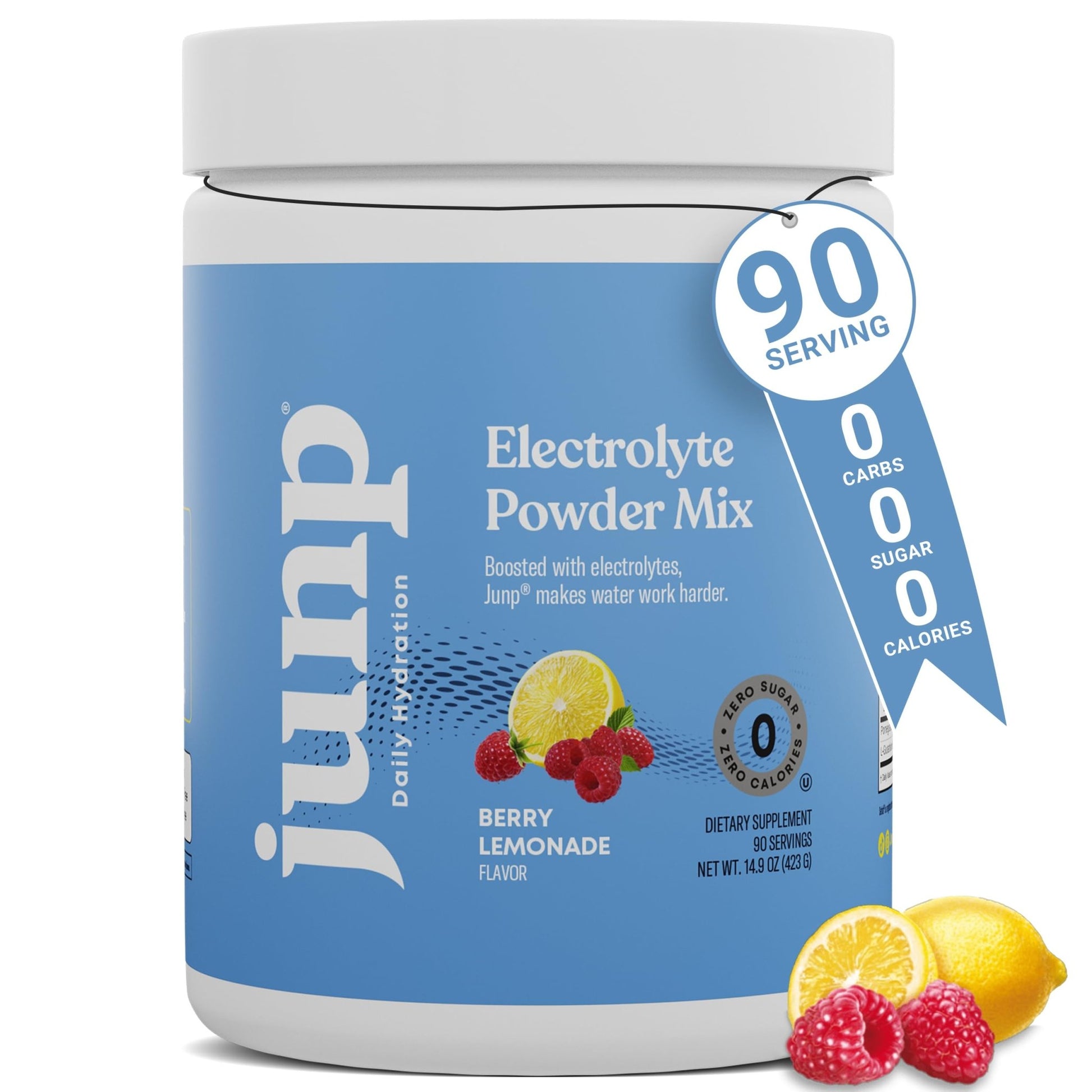 JUNP Electrolytes Powder No Sugar No Carbs – Berry Lemonade Keto Electrolyte Drink Mix - Potassium & Salt Hydration Powder Electrolytes - Zero Calorie Sugar Free Electrolyte Powder, 90 Servings - dailyvitalstore