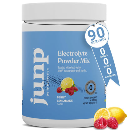 JUNP Electrolytes Powder No Sugar No Carbs – Berry Lemonade Keto Electrolyte Drink Mix - Potassium & Salt Hydration Powder Electrolytes - Zero Calorie Sugar Free Electrolyte Powder, 90 Servings - dailyvitalstore