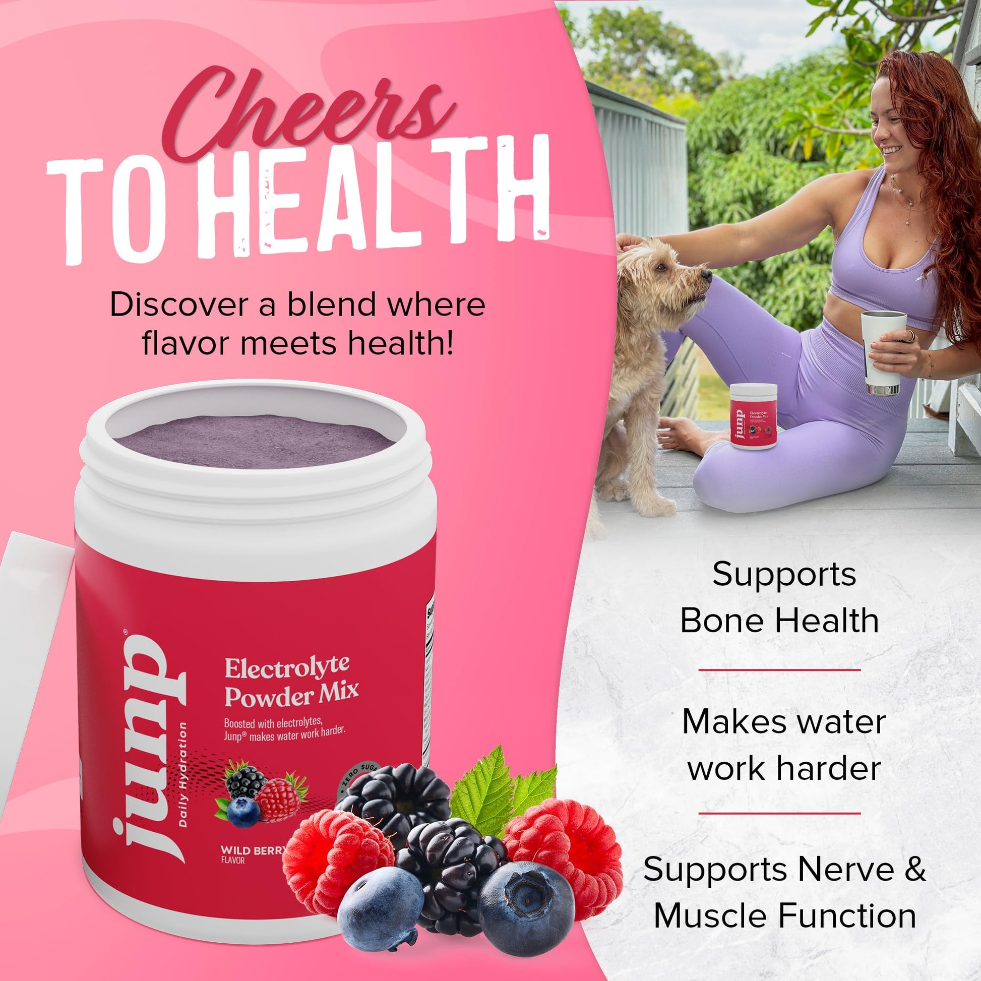JUNP Electrolytes Powder No Sugar No Carbs, Wild Berry Fruit Flavor Keto Electrolyte Drink Mix - Potassium & Salt Hydration Powder Electrolytes, Zero Calorie Sugar Free Electrolyte Powder, 90 Servings - dailyvitalstore