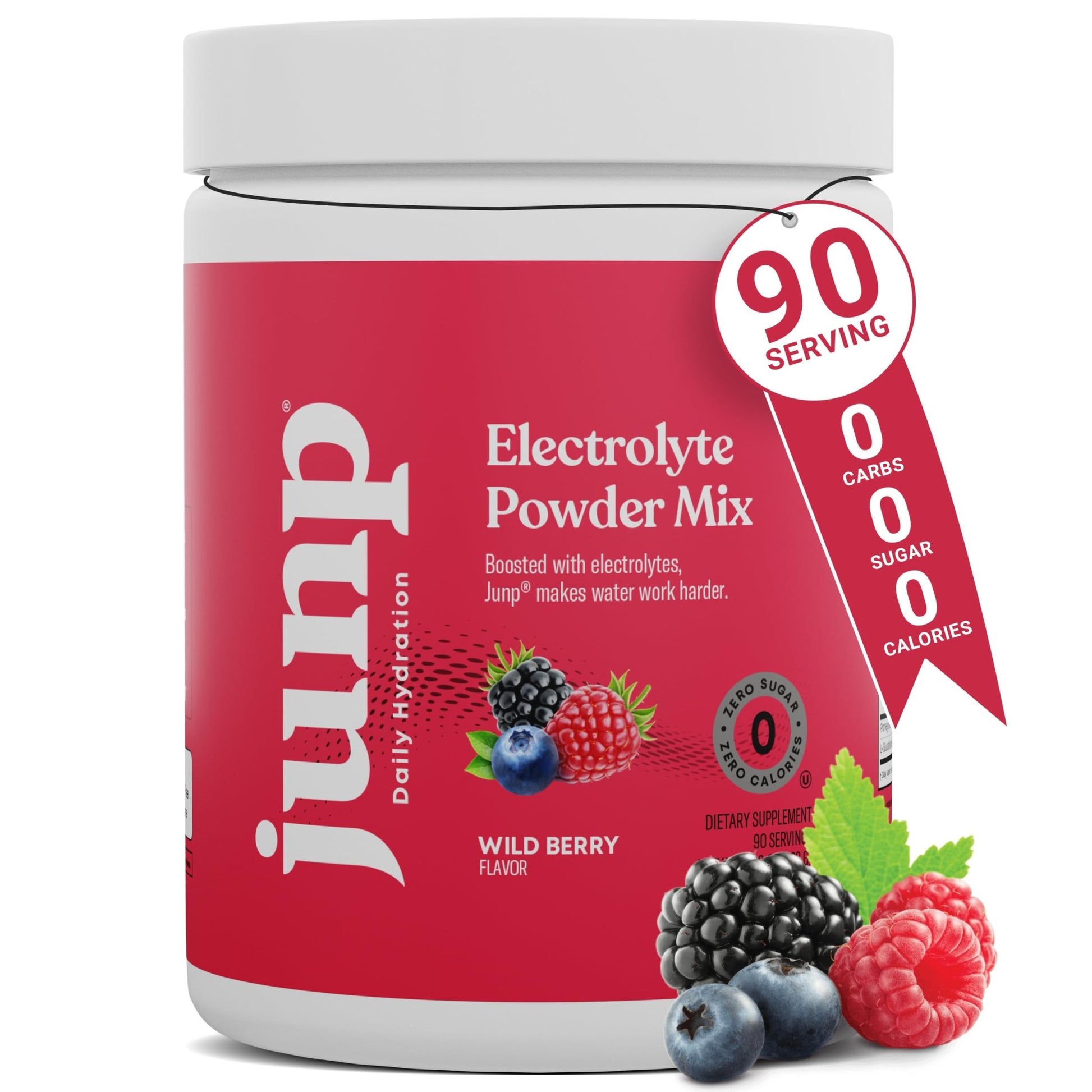 JUNP Electrolytes Powder No Sugar No Carbs, Wild Berry Fruit Flavor Keto Electrolyte Drink Mix - Potassium & Salt Hydration Powder Electrolytes, Zero Calorie Sugar Free Electrolyte Powder, 90 Servings - dailyvitalstore