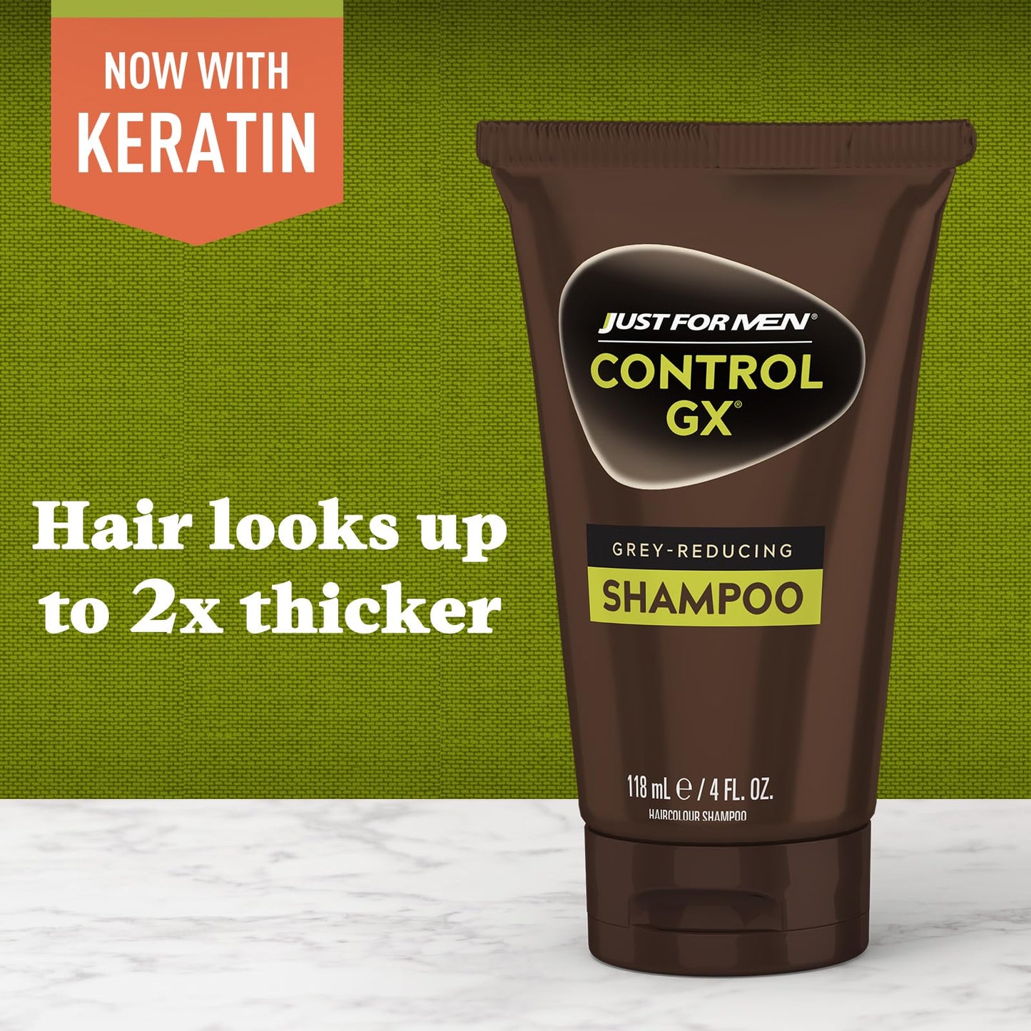 Just for Men Control GX Grey Reducing Shampoo, Gradual Hair Color with Keratin for Stronger Thicker and Healthier Looking Hair, 4 Fl Oz - Pack of 1 - dailyvitalstore