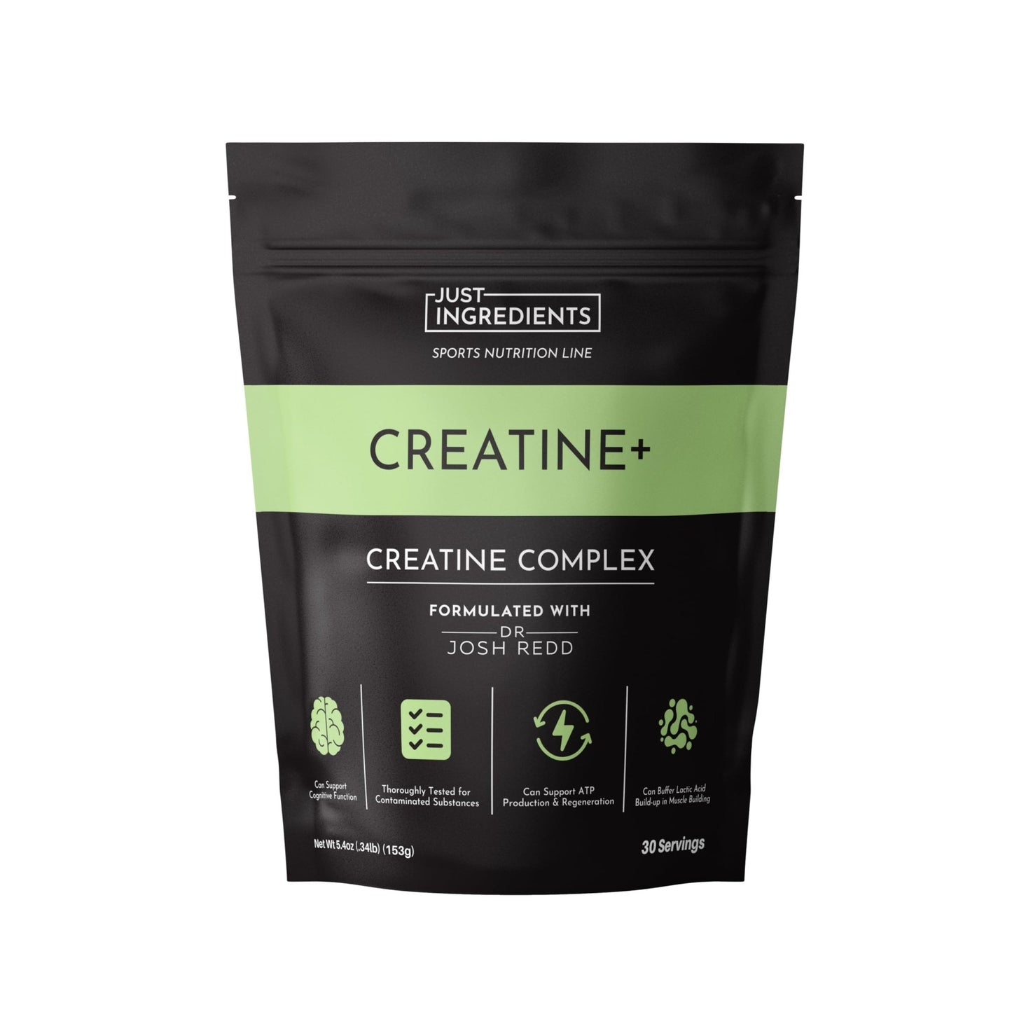 JUST INGREDIENTS Creatine Monohydrate Powder with Rejen Fulvic Mineral Complex - Supports Muscle Recovery, Energy, Strength, Cognitive Function - 30 Servings - dailyvitalstore