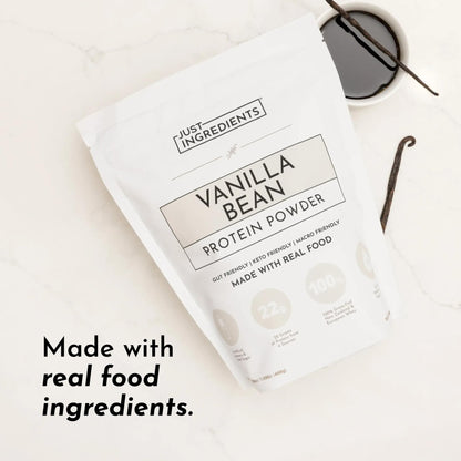 JUST INGREDIENTS Vanilla Protein Powder - Grass-Fed Whey Blend, Organic, Gluten Free, Dairy Free, Soy Free - 15 Servings, 22g Protein - dailyvitalstore