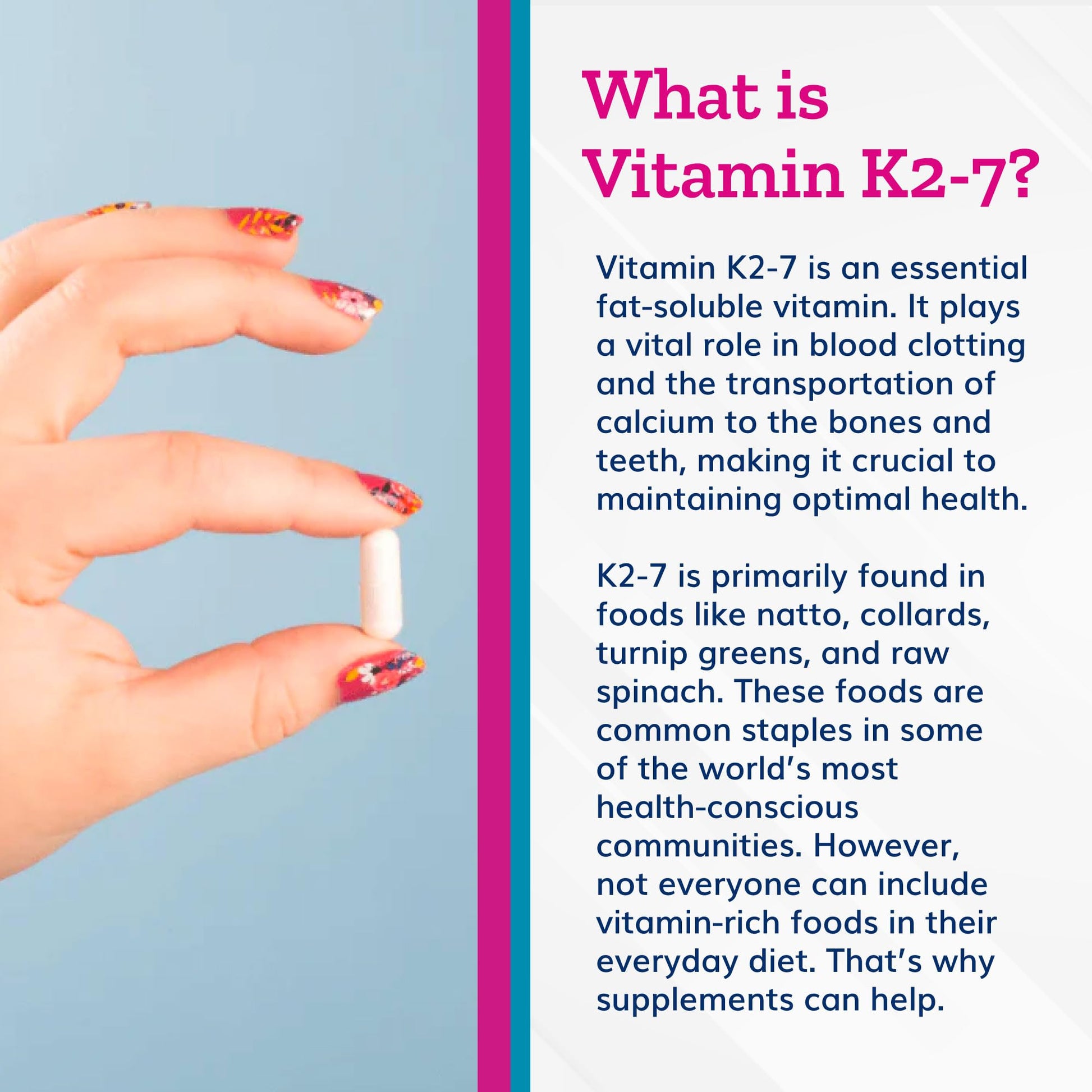 Just Thrive Vitamin K2-7 - Bone, Brain, and Heart Health K2 Vitamin Supplement, 60 Capsules - dailyvitalstore
