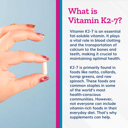 Just Thrive Vitamin K2-7 - Bone, Brain, and Heart Health K2 Vitamin Supplement, 60 Capsules - dailyvitalstore