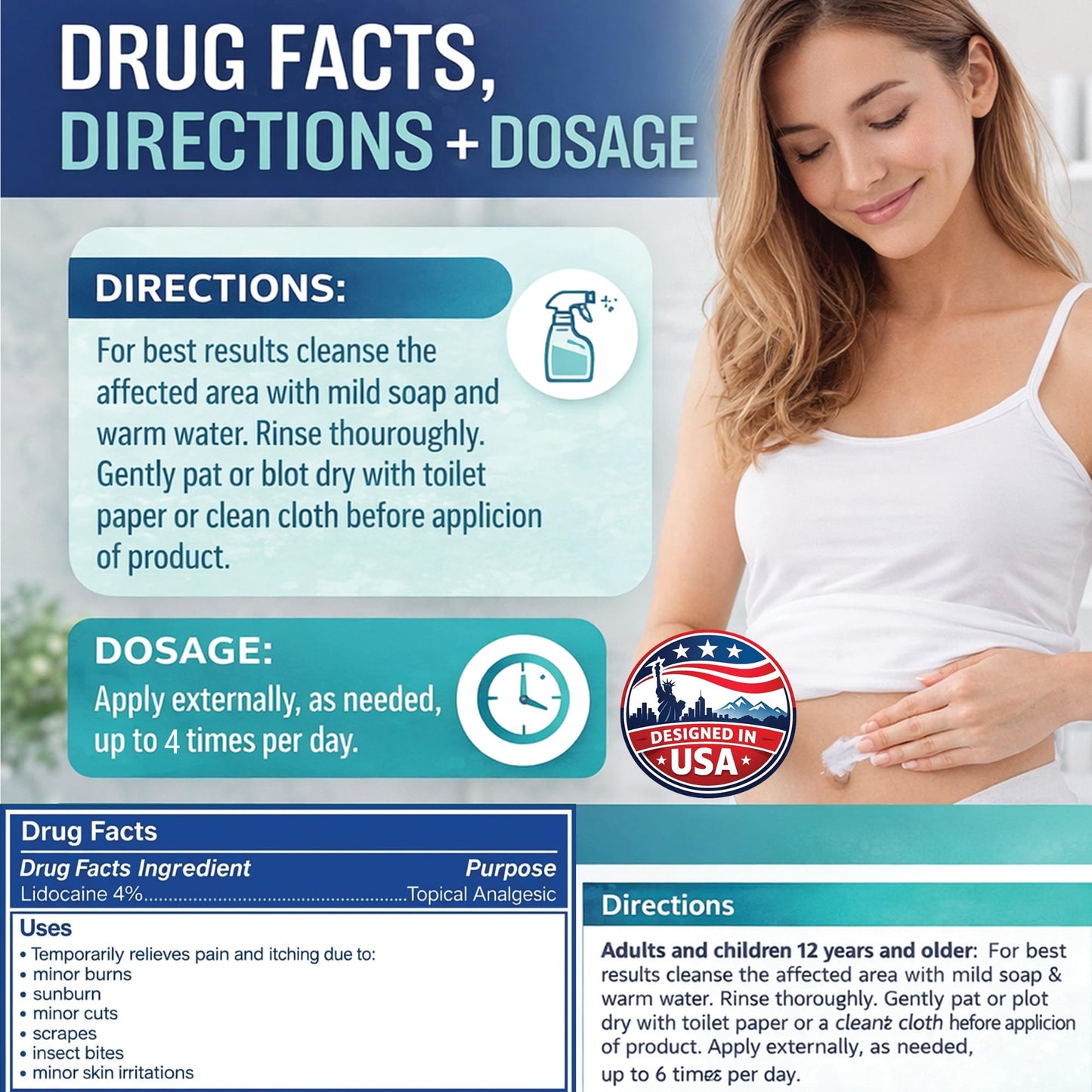 JustHeal RX Lidocaine Cream for Hemorrhoids | 2 OZ Tube – Fast-Acting 4% Lidocaine Numbing Cream & Topical Analgesic Cream for Anorectal Itch Relief | OTC Lidocaine Cream Maximum Strength - dailyvitalstore