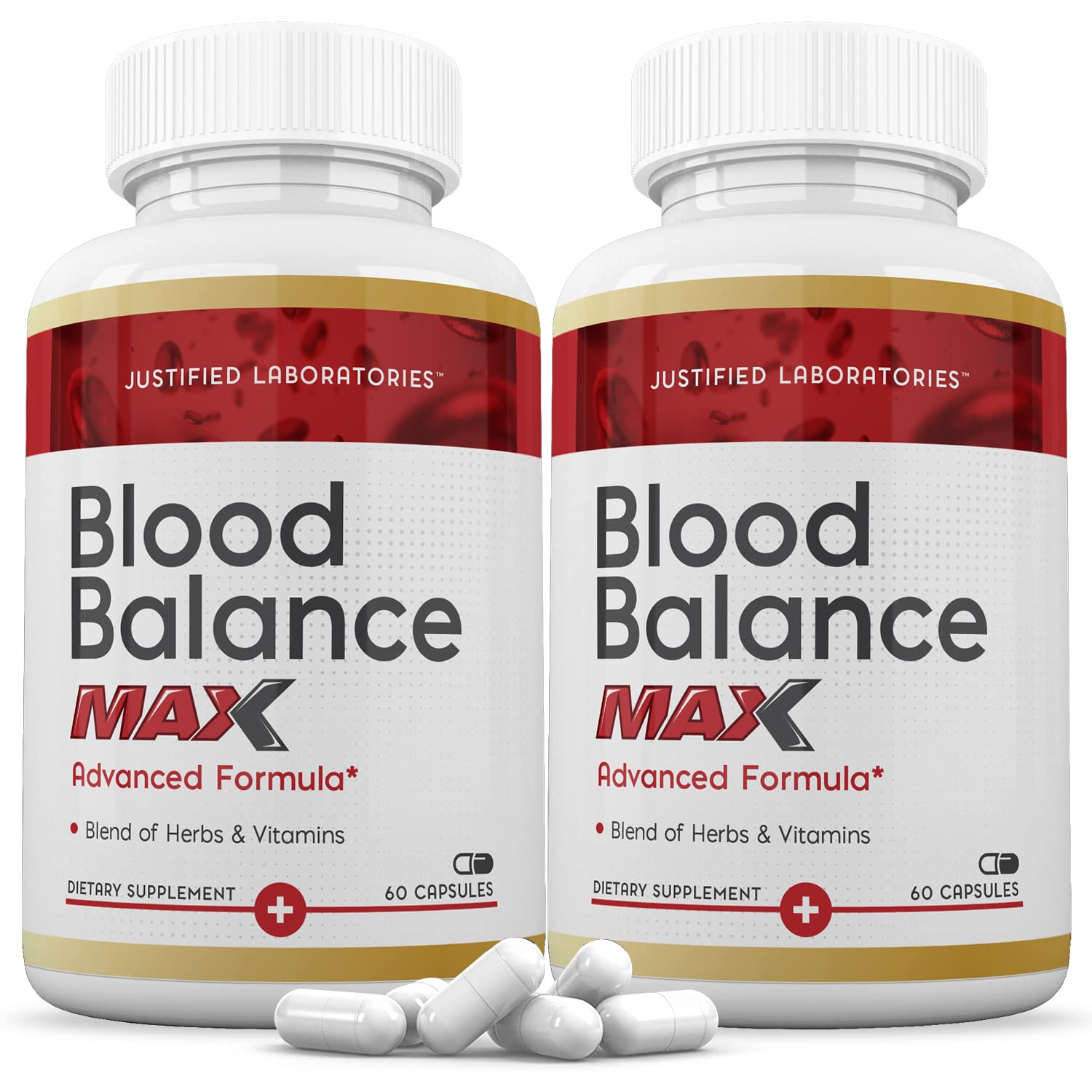 Justified Laboratories (2 Pack Blood Balance Max 1295MG Formula Supplement Pills 120 Capsules - dailyvitalstore