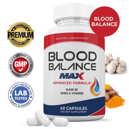 Justified Laboratories (3 Pack) Blood Balance Max 1295MG Supplement Pills 180 Capsules - dailyvitalstore