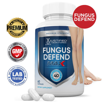 Justified Laboratories (3 Pack) Fungus Defend Max Pills 40 Billion CFU Probiotic 180 Capsules - dailyvitalstore