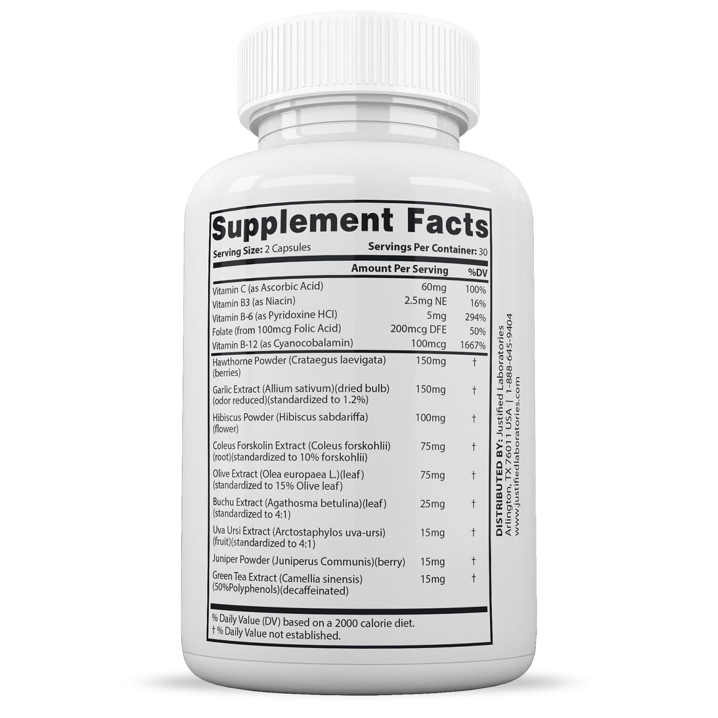 Justified Laboratories Blood Balance - 60 Capsules, Pack of 2 - Advanced Circulatory Support Formula with a Blend of Herbs & Vitamins - 60 Servings - dailyvitalstore