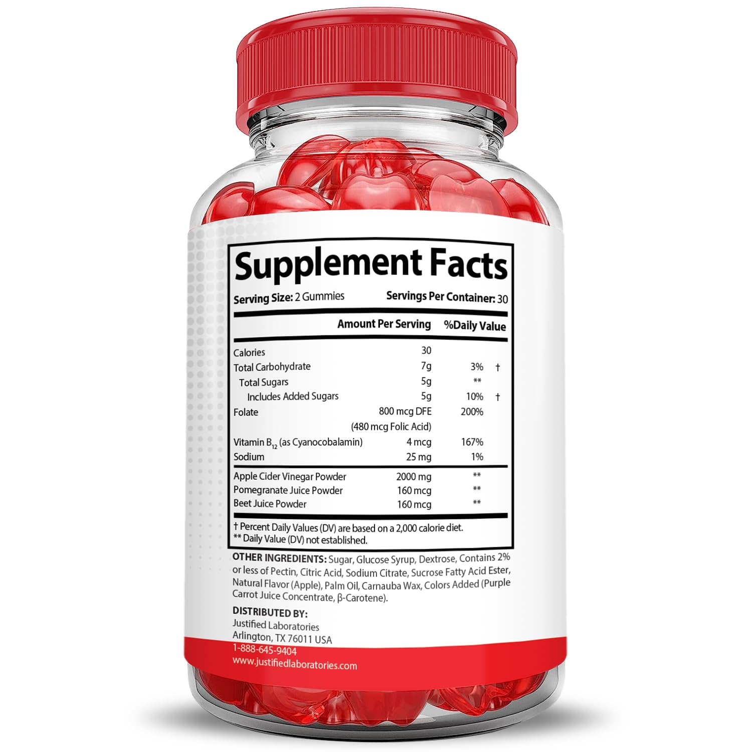 Justified Laboratories Vital Pump XL Extreme 2000MG Performance Gummies Vital PumpXL Advanced Formula Formulated with Beet Juice ACV Pomegranate Powder B12 Vegan Non GMO 60 Gummys - dailyvitalstore