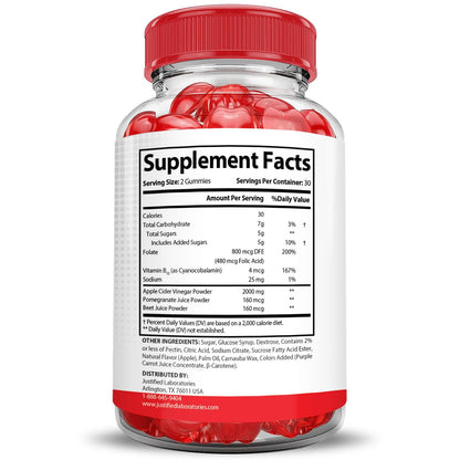 Justified Laboratories Vital Pump XL Extreme 2000MG Performance Gummies Vital PumpXL Advanced Formula Formulated with Beet Juice ACV Pomegranate Powder B12 Vegan Non GMO 60 Gummys - dailyvitalstore