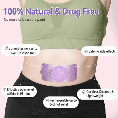 JUSTWILL Wireless Portable Period Cramps Pain Relief Simulator with 3 Modes 30 Intensity Rechargeable TENS Unit for Menstrual Cramp Relief Home Medical Device,Gift for Women Wife Girlfriend Girl - dailyvitalstore