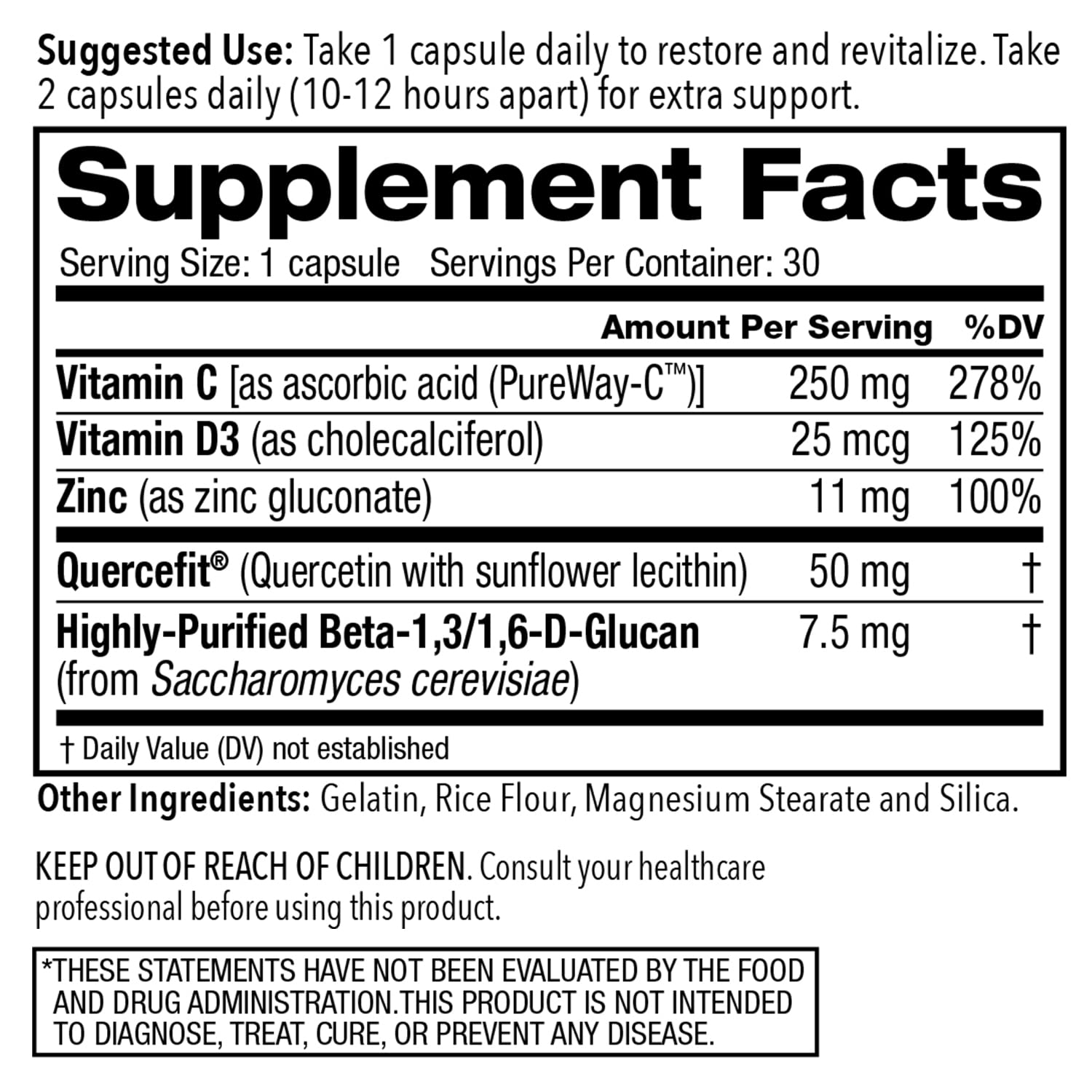 Juvenon AgeRenew Beta Glucan Anti Aging Immunity Support Supplement, Beta Glucan with Zinc Quercetin for Immune Defense Boost - dailyvitalstore