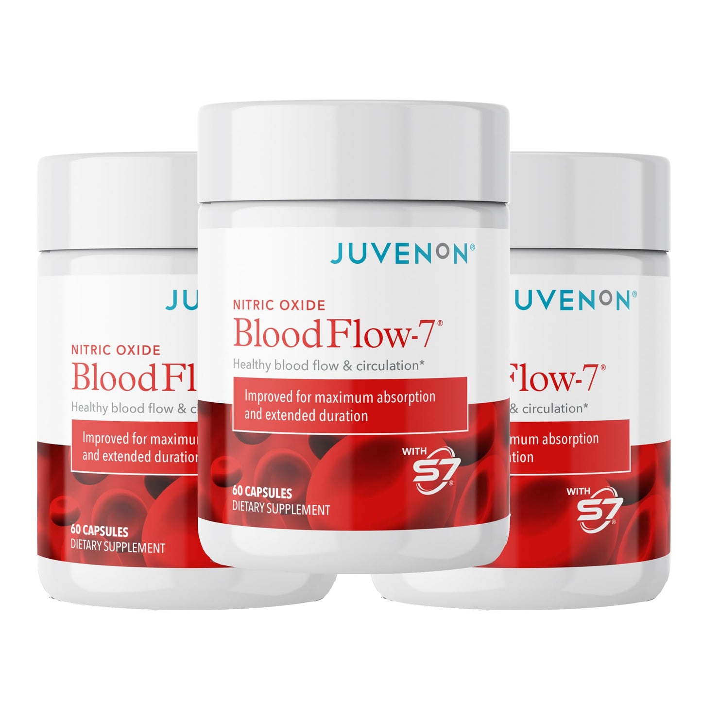 Juvenon BloodFlow-7 Nitric Oxide Supplements for Men & Women - Natural Nitric Oxide Booster with Nitrosigine® + S7® - dailyvitalstore