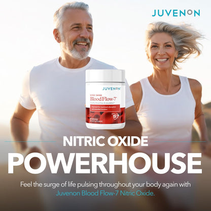 Juvenon BloodFlow-7 Nitric Oxide Supplements for Men & Women - Natural Nitric Oxide Booster with Nitrosigine® + S7® - Blood Flow - dailyvitalstore